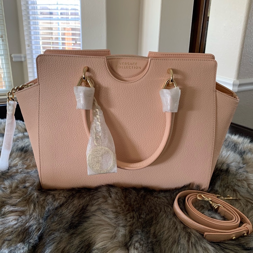 Versace Pebbled Leather Tote Bag